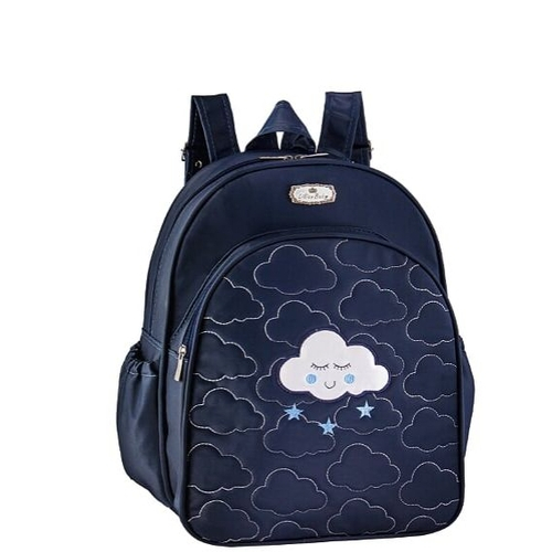 Mochila Maternidade Grande Nuvem Azul Bebê Bebê Menino no Shoptime