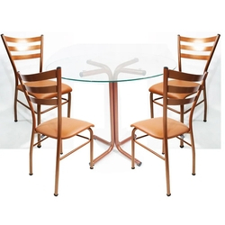 Conjunto 4 cadeiras cobre para cozinha com reforço + mesa com vidro - Poltronas do Sul é boa?