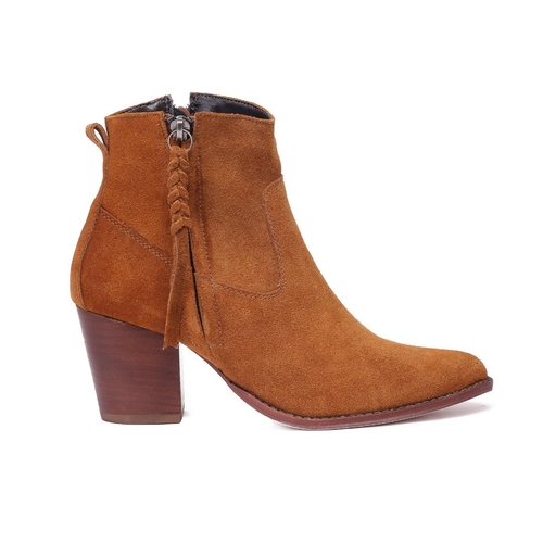 bota feminina cano curto camurça