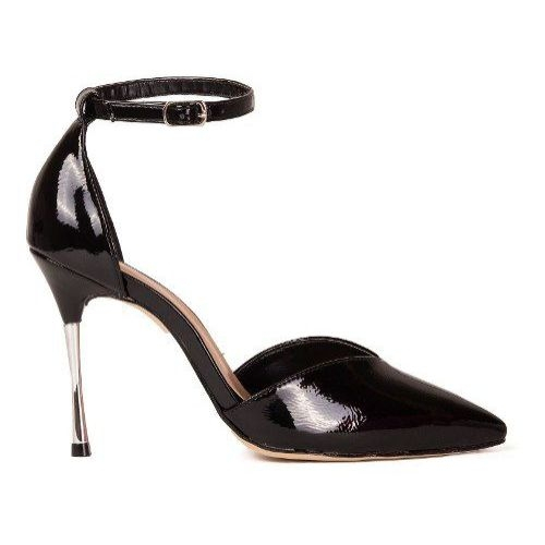 scarpin com tornozeleira preto