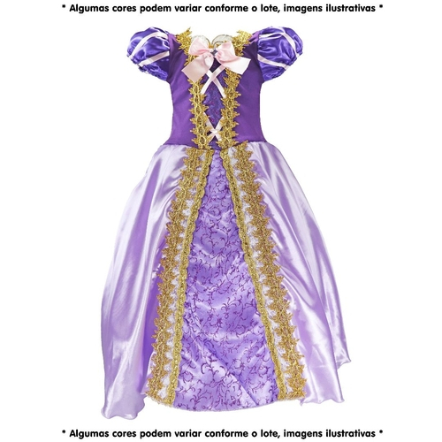 Vestido Infantil Princesa Rapunzel