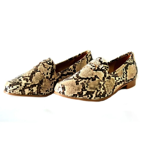 sapato couro de cobra feminino