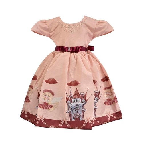 vestido infantil com manga princesa