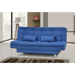 Sofá Cama Salomé 3 lugares 1,85m Encosto Retrátil Espuma D26 e Pés de Alumino Suede Amassado Azul Menor preço em Sofá Cama Salomé 3 lugares 1,85m Encosto Retrátil Espuma D26 e Pés de Alumino Suede Amassado Azul