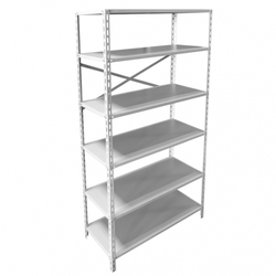Estante de Aço Cinza 40cm 6 Prateleiras Chapa 22 Coluna L2 Chapa 16 Reforçada Com X de Fundo - ULTRA Móveis Menor preço em Estante de Aço Cinza 40cm 6 Prateleiras Chapa 22 Coluna L2 Chapa 16 Reforçada Com X de Fundo - ULTRA Móveis