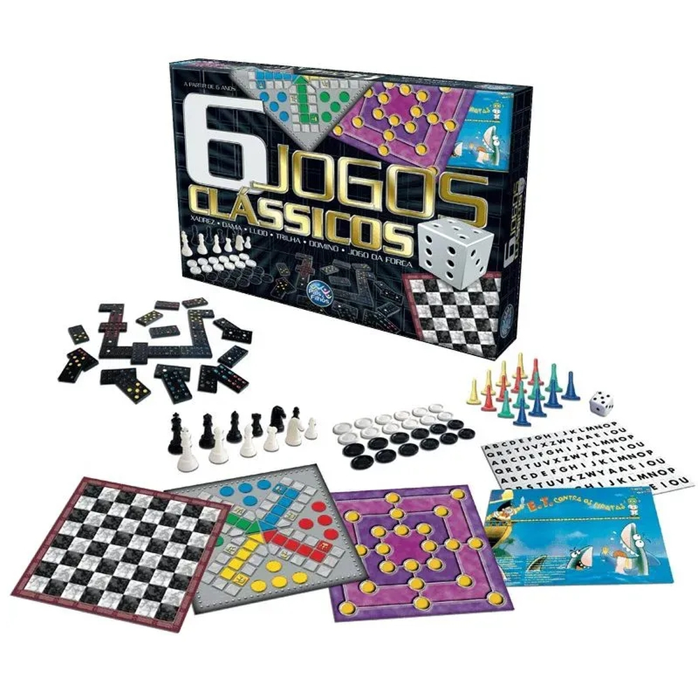 Jogo Pais e Filhos 6 Jogos Clássicos Dama Xadrez Ludo e Mais