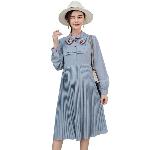 vestido para gestante manga longa
