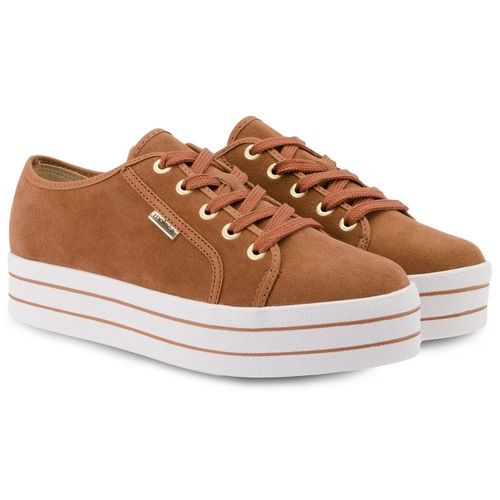 tenis flatform marrom