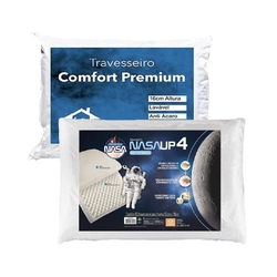 Menor preço em Travesseiro Nasa Up4 e Comfort Premium em Fibra Siliconizada - Kit 2 travesseiro