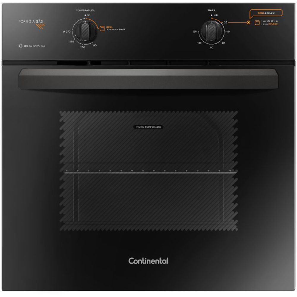 Forno de Embutir a Gás 73 litros com Grill e Timer Continental - OC8GP