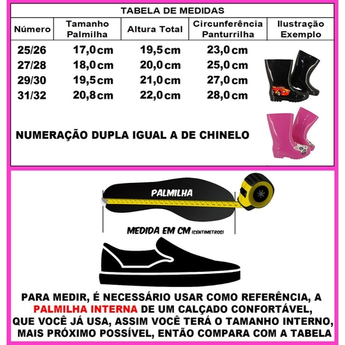bota infantil numero 25