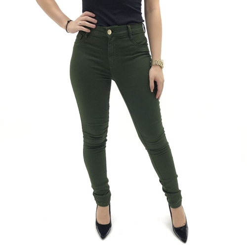 calça verde cintura alta