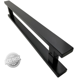 Puxador para Porta Pivotante Madeira e Vidro inox Preto Menor preço em Puxador para Porta Pivotante Madeira e Vidro inox Preto