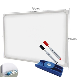 Lousa Quadro Branco Moldura De Aluminio 70X50 Cm + Menor preço em Lousa Quadro Branco Moldura De Aluminio 70X50 Cm +