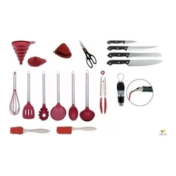 Menor preço em Conjunto Kit Jogo De Colheres De Silicone Utensílios 17 Peças Cozinha