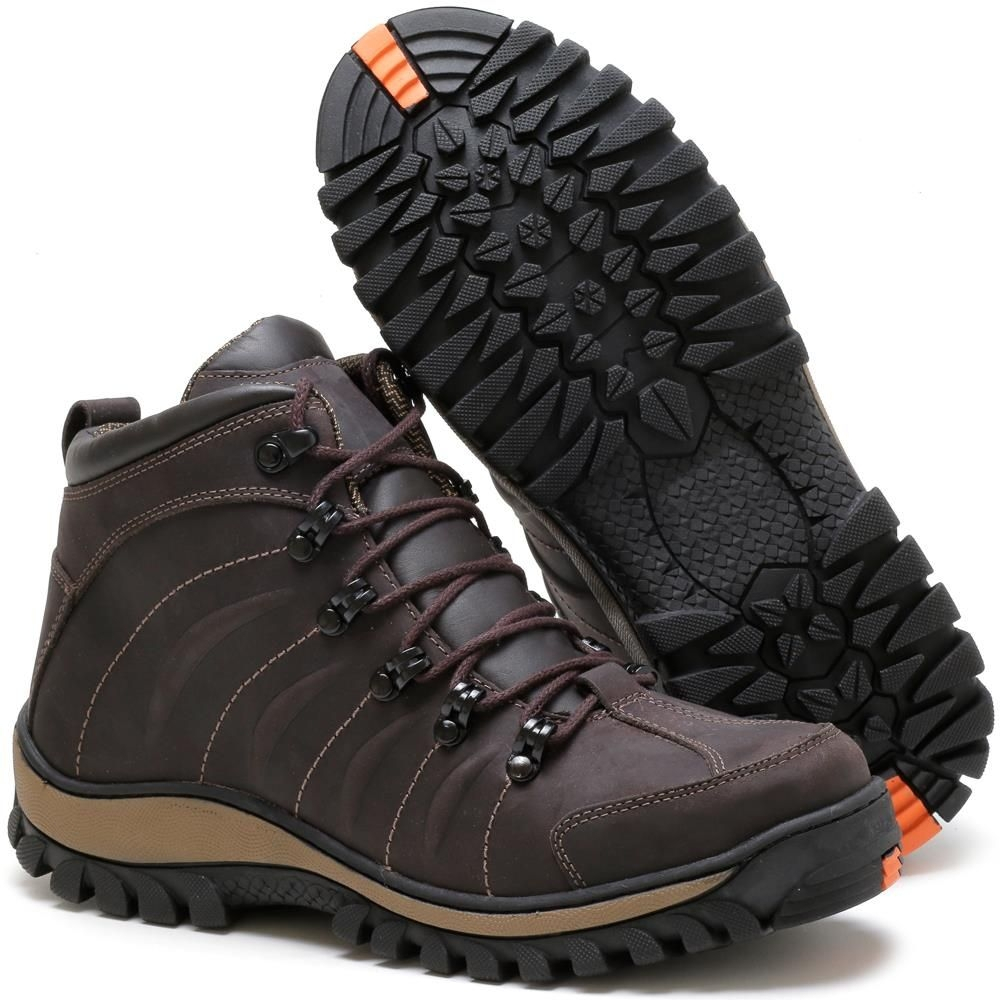 bota adventure accona cano curto em couro nobuck 8000