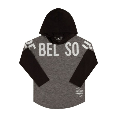camiseta manga longa com capuz infantil