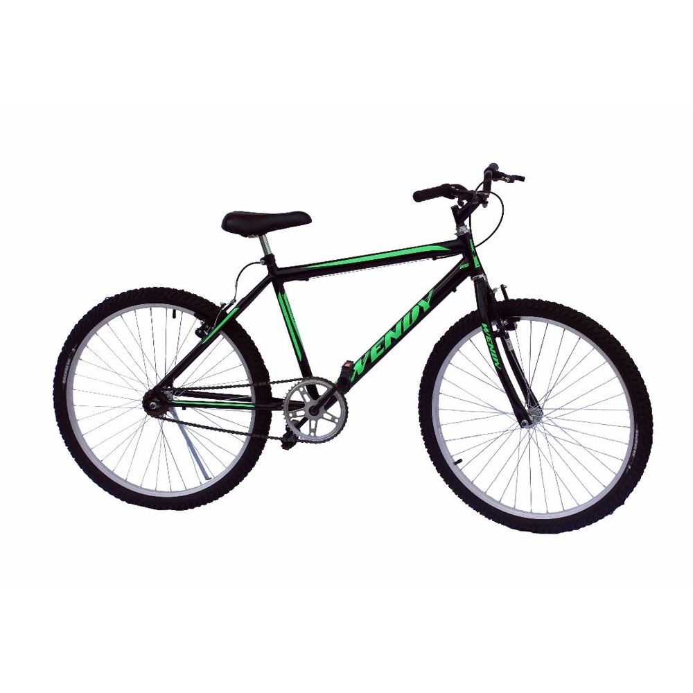 Bicicleta Aro 26 Mtb Wendy Sem Marchas Cor Preto Adesivo Verde Em ...