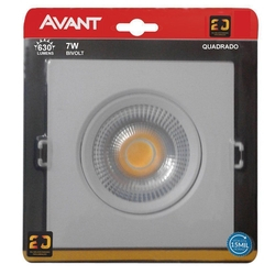 Spot Led Cob Quadrado 7W Direcionável Bivolt Avant 6500k Menor preço em Spot Led Cob Quadrado 7W Direcionável Bivolt Avant 6500k