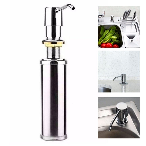 Dispenser e Dosador Inox Bancada Sabão Líquido e Detergente Menor preço em Dispenser e Dosador Inox Bancada Sabão Líquido e Detergente