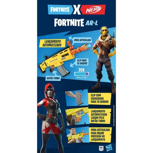 Nerf Fortnite ar-l Lançador de Dardos Hasbro em Promoção na Americanas