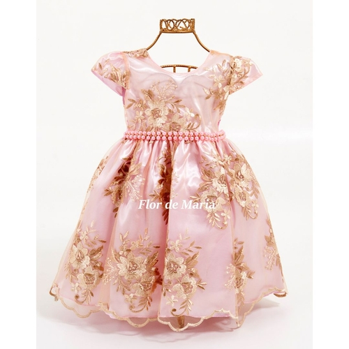 vestido de florista dourado