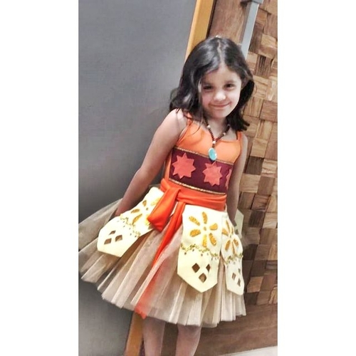 Vestido Infantil Moana Festa Luxo Roupa/fantasia