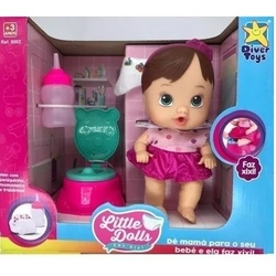 Boneca Bebê Little Dolls Faz Xixi Alive Menina - Divertoys Menor preço em Boneca Bebê Little Dolls Faz Xixi Alive Menina - Divertoys