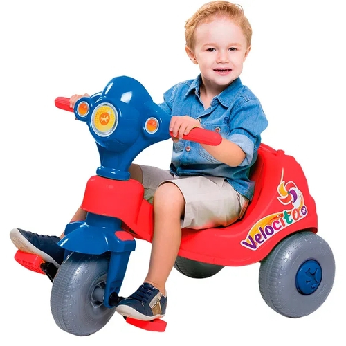 Triciclo Infantil Calesita Velocita - 2 em 1 - Pedal e Passeio com Aro -  Rosa L