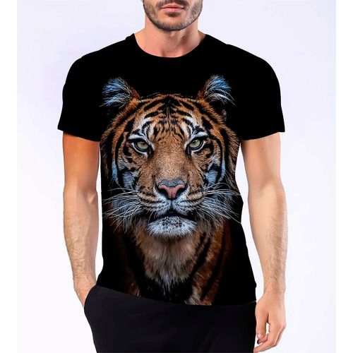 camiseta preta tigre