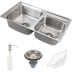 Cuba para cozinha gourmet pia dupla aço inox com acessórios Ticunas Pingoo.casa Menor preço em Cuba para cozinha gourmet pia dupla aço inox com acessórios Ticunas Pingoo.casa