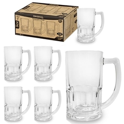 JOGO DE CANECA DE VIDRO PARA CHOPP JADE 340ml - 6 PÇS Menor preço em JOGO DE CANECA DE VIDRO PARA CHOPP JADE 340ml - 6 PÇS