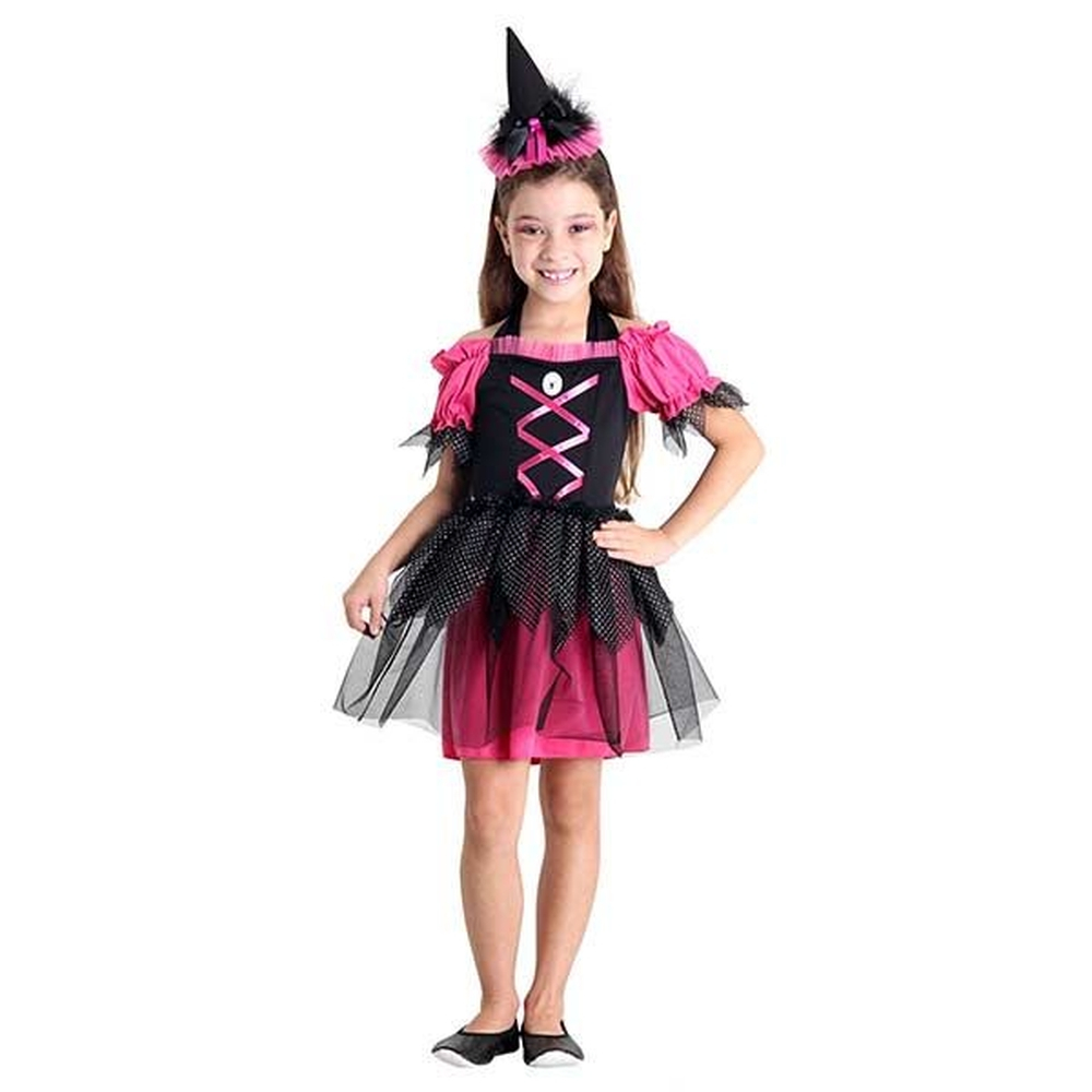 Fantasia Bruxa Infantil Fantasia Halloween Menina Bruxinha Dia das Bruxas  Fantasia Infantil Menina