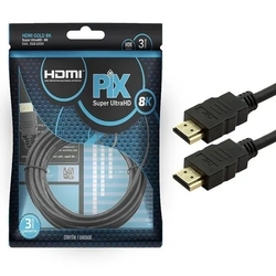 Cabo HDMI Gold 2.1 - 8K HDR 19P 3.0M PIX (018-1030) BAG Menor preço em Cabo HDMI Gold 2.1 - 8K HDR 19P 3.0M PIX (018-1030) BAG