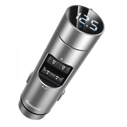 Transmissor FM Bluetooth 5.0 Carregador Turbo QC3.0 Baseus Prata Menor preço em Transmissor FM Bluetooth 5.0 Carregador Turbo QC3.0 Baseus Prata