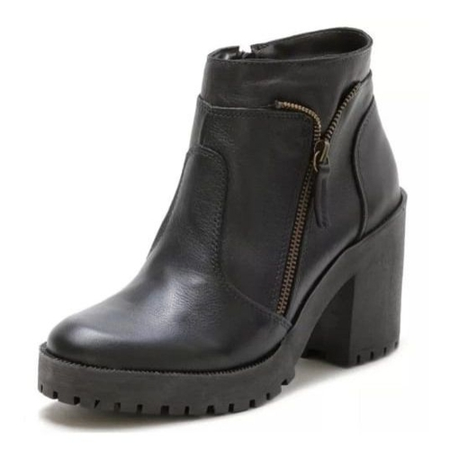 bota couro salto grosso