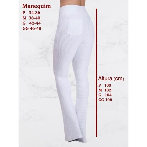 calça flare piquet colmeia