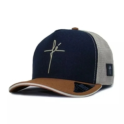 Boné Black Bulls Trucker Fé Aba Curva MarinhoFéBege Menor preço em Boné Black Bulls Trucker Fé Aba Curva MarinhoFéBege