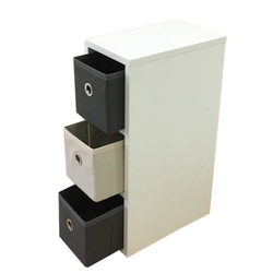 Menor preço em Mesa de Cabeceira gaveteiro com 3 gavetas - OrganiBox - 18x55x30cm