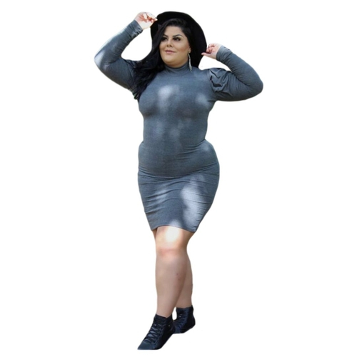 vestido canelado plus size