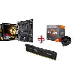 Kit Upgrade Gamer - Placa Mãe Gigabyte Ga-a320m-s2h Am4 + Processador Amd Ryzen 3 3200g + Memoria Kingston Hyperx Hx424c15fb3/8gb Menor preço em Kit Upgrade Gamer - Placa Mãe Gigabyte Ga-a320m-s2h Am4 + Processador Amd Ryzen 3 3200g + Memoria Kingston Hyperx Hx424c15fb3/8gb