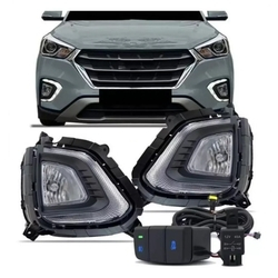 Kit Farol Milha Neblina Creta 2020 Pcd Led Drl Mod Original com lâmpada h8 no milha Menor preço em Kit Farol Milha Neblina Creta 2020 Pcd Led Drl Mod Original com lâmpada h8 no milha