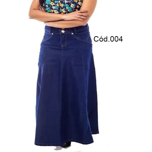 saia longa jeans plus size