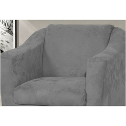 Poltrona Decorativa para Sala e Escritório Tilla Suede Cinza Menor preço em Poltrona Decorativa para Sala e Escritório Tilla Suede Cinza