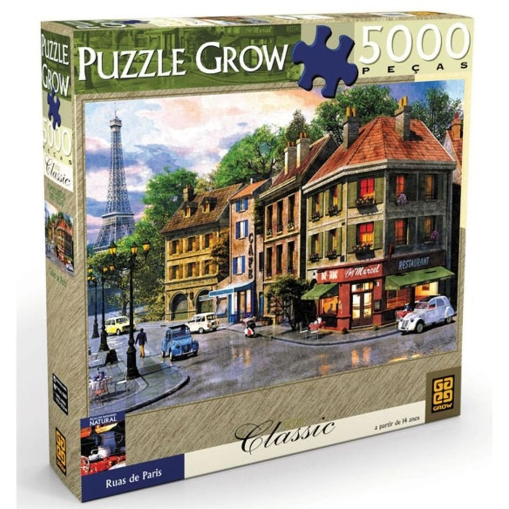 Quebra Cabeça Puzzle 4000 Peças Ruas de Paris 4102 GROW Jogo de