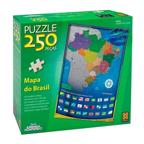 Puzzle 250 Mapa do Brasil Grow Quebra Cabeças Jogos em Promoção na  Americanas