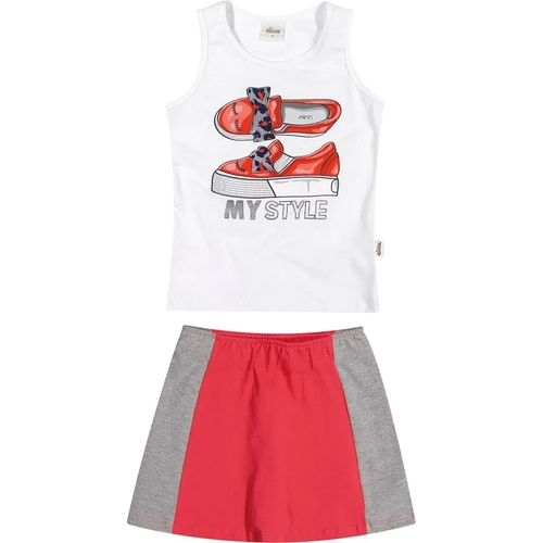 short saia vermelho infantil