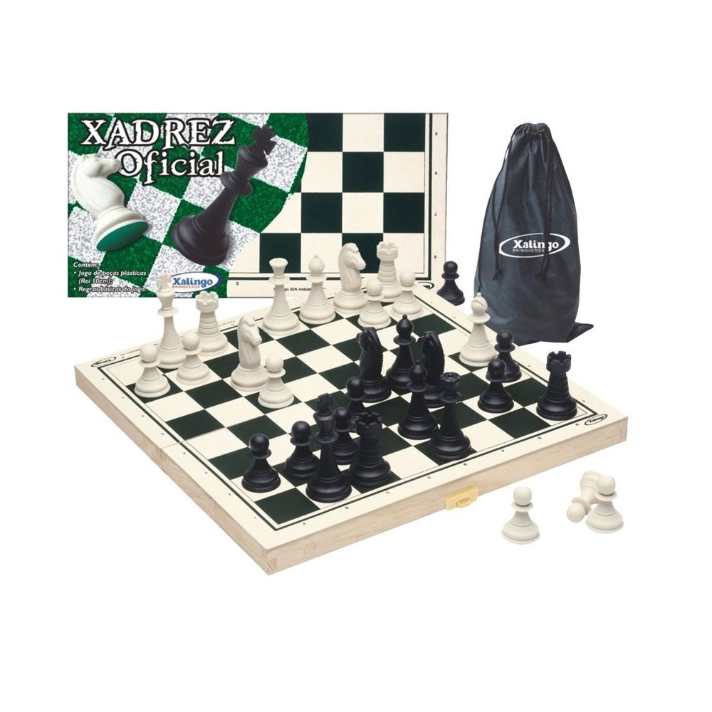 Jogo Xadrez Oficial Em Madeira Mdf 42 Cm - Junges