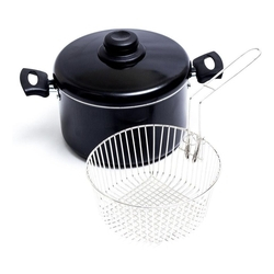 Panela Frigideira Fritadeira Cesto Com tampa 20cm Antiaderente Menor preço em Panela Frigideira Fritadeira Cesto Com tampa 20cm Antiaderente