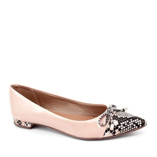 sapatilha animal print bico fino